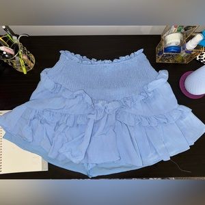 Do+Be Light Blue Ruffle Skort
